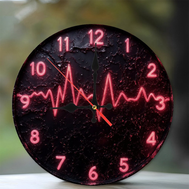 Clock Face With Heartbeat Waveform