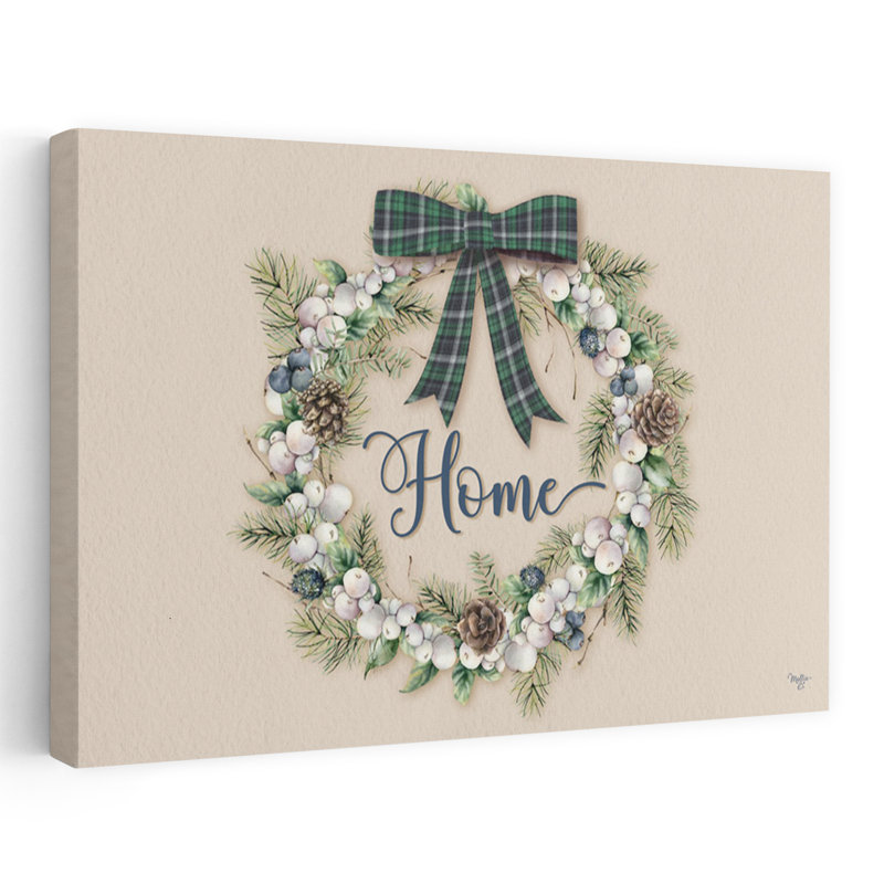 Winterberry Home Wreath - Couronne contemporaine à motif écossais, H 32 po x l 48 po