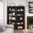 5 Tier Bookcase, Farmhouse Book Shelf with Storage, Tall Book Case Wooden 5 Shelf Bookcase-1245453491