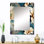 Brucknell blanc et or fleurs élégantes délice - miroir mural décoratif floral, miroir de chalet, art en métal imprimé