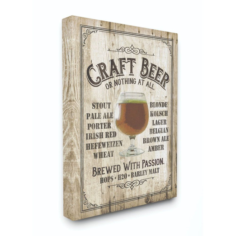 « artisanals sign bar bar texture bar », impression sur bois, H 40 po x l 30 po, Toile tendue