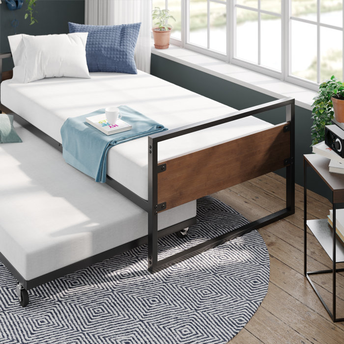 Trule Barrett Twin Bamboo and Metal with Trundle & Reviews | Wayfair