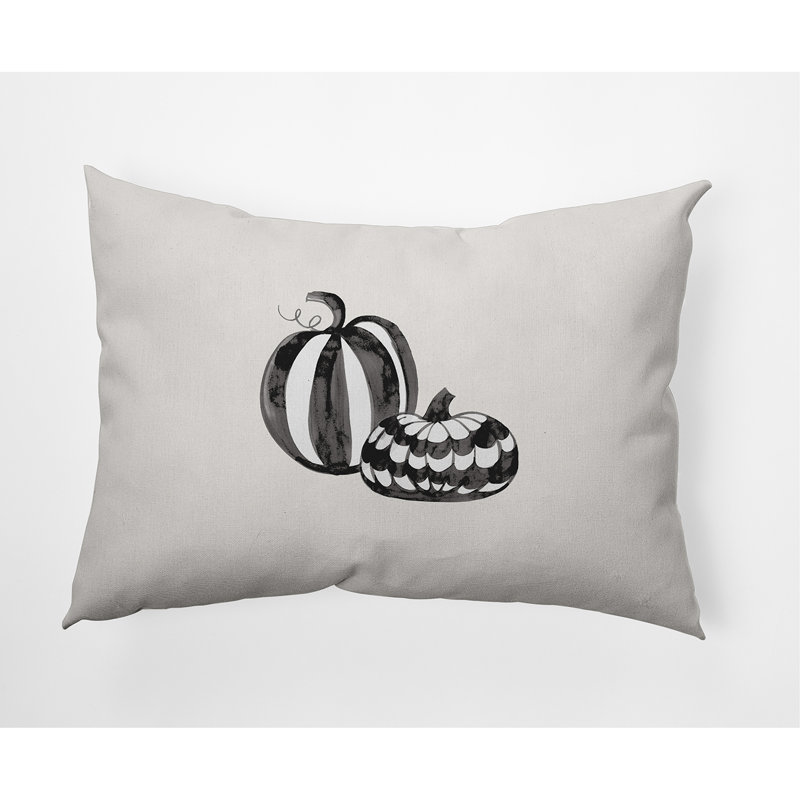 Pumpkin Duo Outdoor Rectangular Pillow Cover & Insert, White