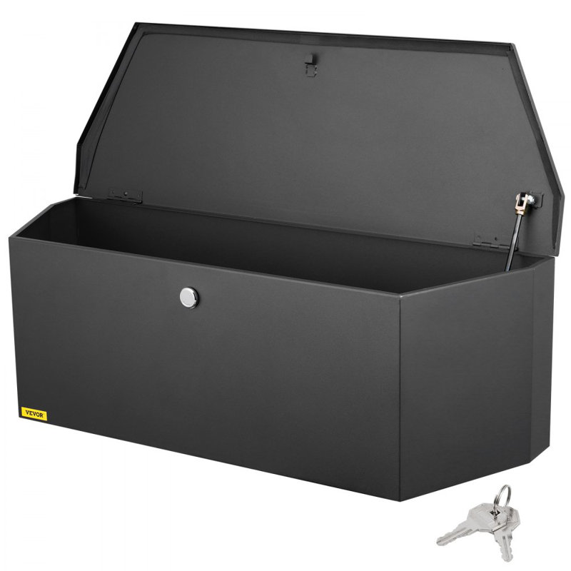 Trailer Tongue Box, Carbon Steel Tongue Box Tool Chest, Heavy Duty Trailer Box Storage with Lock and Keys, Utility Trailer Tongue Tool Box