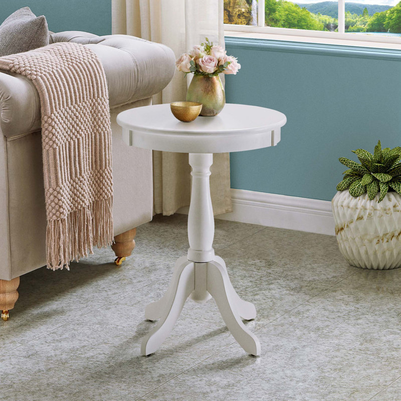 Table d'appoint ACME Alger, blanc, Blanc, H 25,5 po x l 18,5 po x P 18,5 po