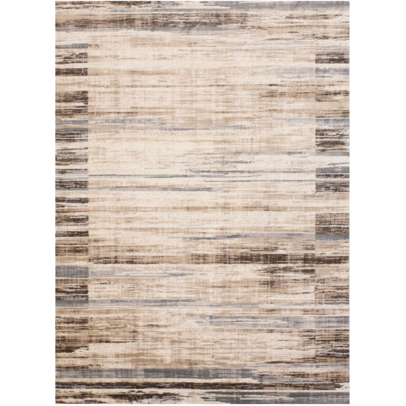 Ivory Distressed Bohemian Isabella Striped Rug by , Stylish and Trendy Area Rug for Adding Bohemian Charm to Your Living Room, Bedroom, Office, or Home Décor