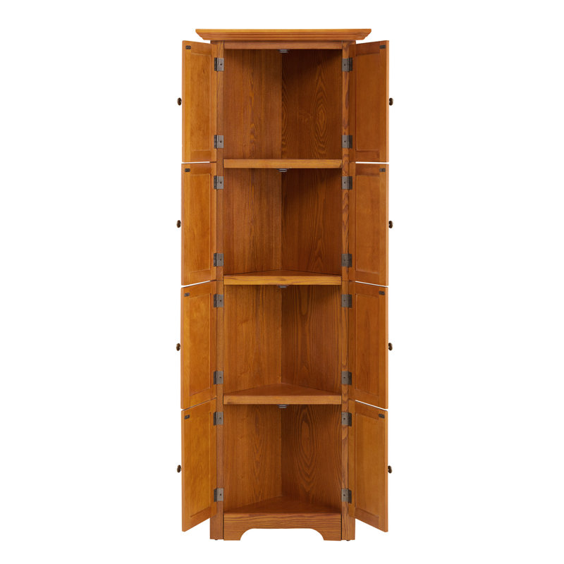Armoire décorative, armoire de rangement d'angle avec tablettes