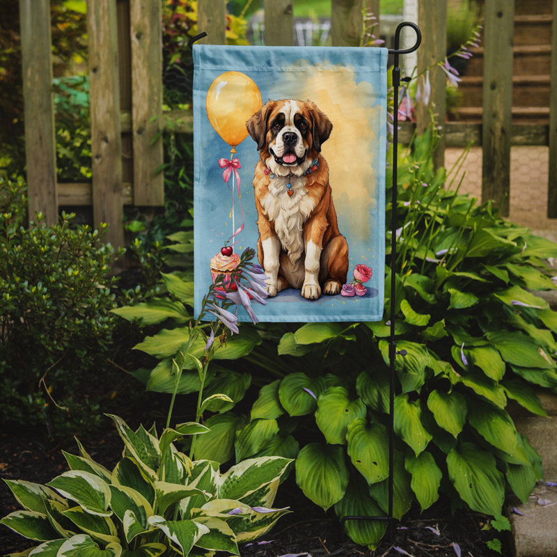 Drapeau de jardin «Happy Birthday», Saint-Bernard