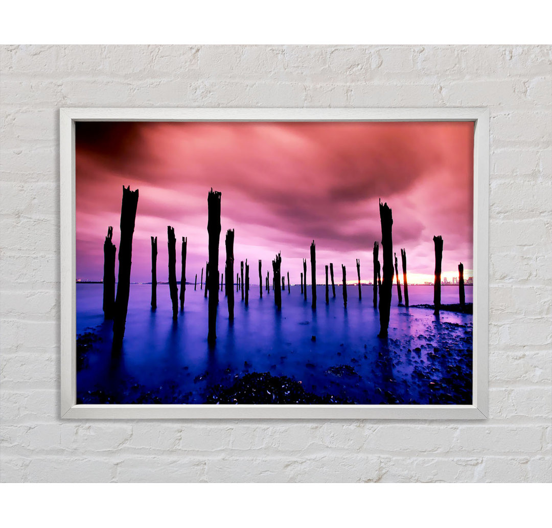 Purple Oceans Pink Skies - Einzelne Bilderrahmen Kunstdrucke auf Leinwand