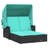 Vidaxl Double Sun Lounger With Canopy And Cushions Poly Rattan-99049255-99049254