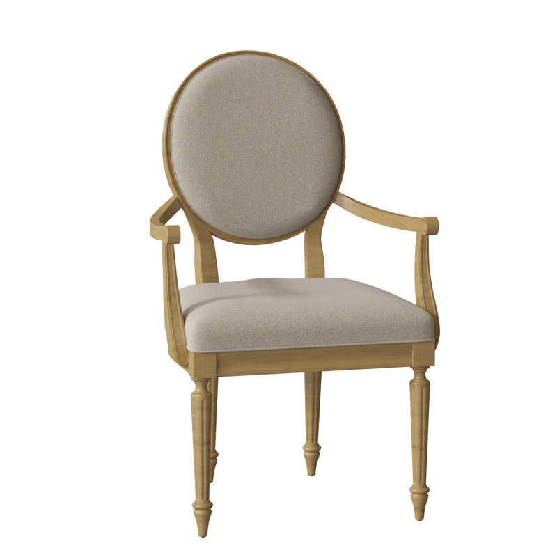McGee Upholstered Arm Chair, Parchment (8794 70), Walnut