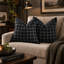 Housse de coussin décorative en coton à carreaux noirs et blancs, motif géométrique tissé à la main