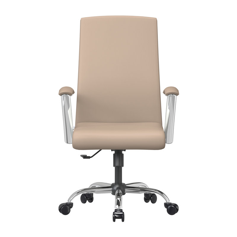 Fauteuil de bureau en cuir Kenil, Taupe