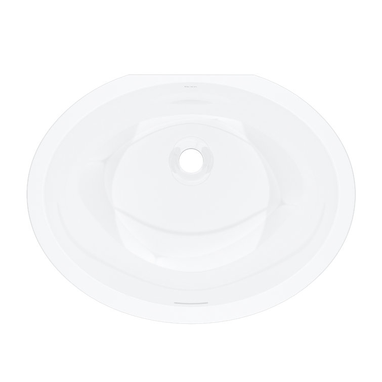 Eirene White Oval Undermount Bathroom Sink with Overflow