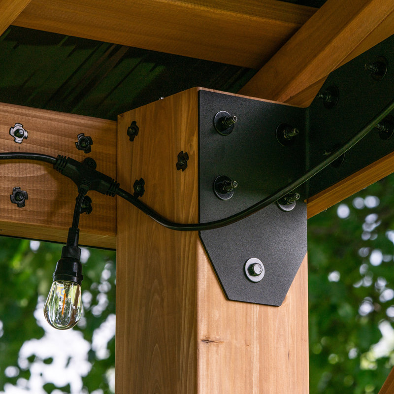 Norwood 10x10 Cedar Wood Gazebo with Steel Roof