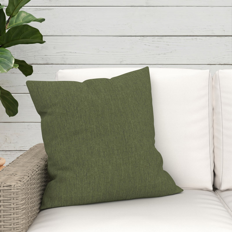Coussin décoratif intérieur / extérieur Gabi, Carré 20 po, Toile fougère Sunbrella