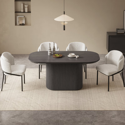 White Dining Table Set,Modern Dining Room Table With Chairs by Corrigan Studio