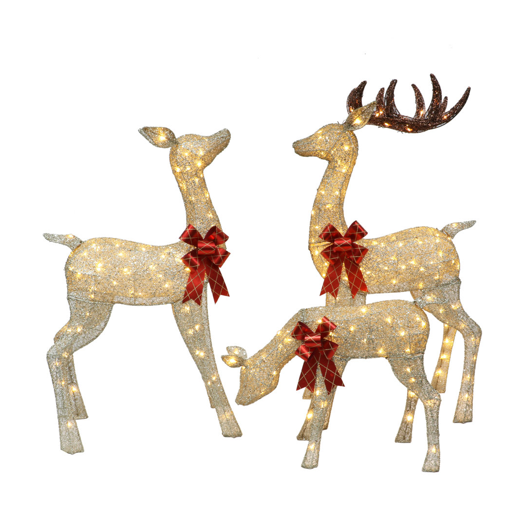 Led Lights 3 Piece Deer Family Set The Holiday Aisle®