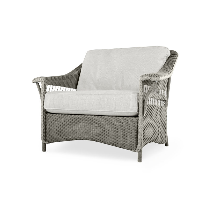 Nantucket Outdoor Lounge Chair, Raindrop Almond, Pewter