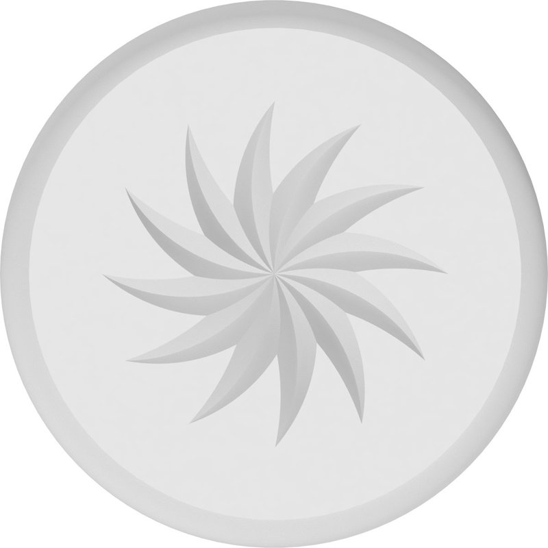 Standard Grayson Spiral Rosette With Rounded Edge, 4" H x 4" W x 1" D