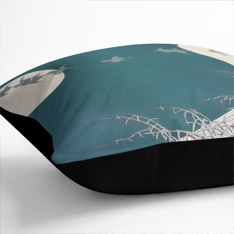 Flying Birds Scatter Cushion, 55cm H x 55cm W x 20cm D, Black