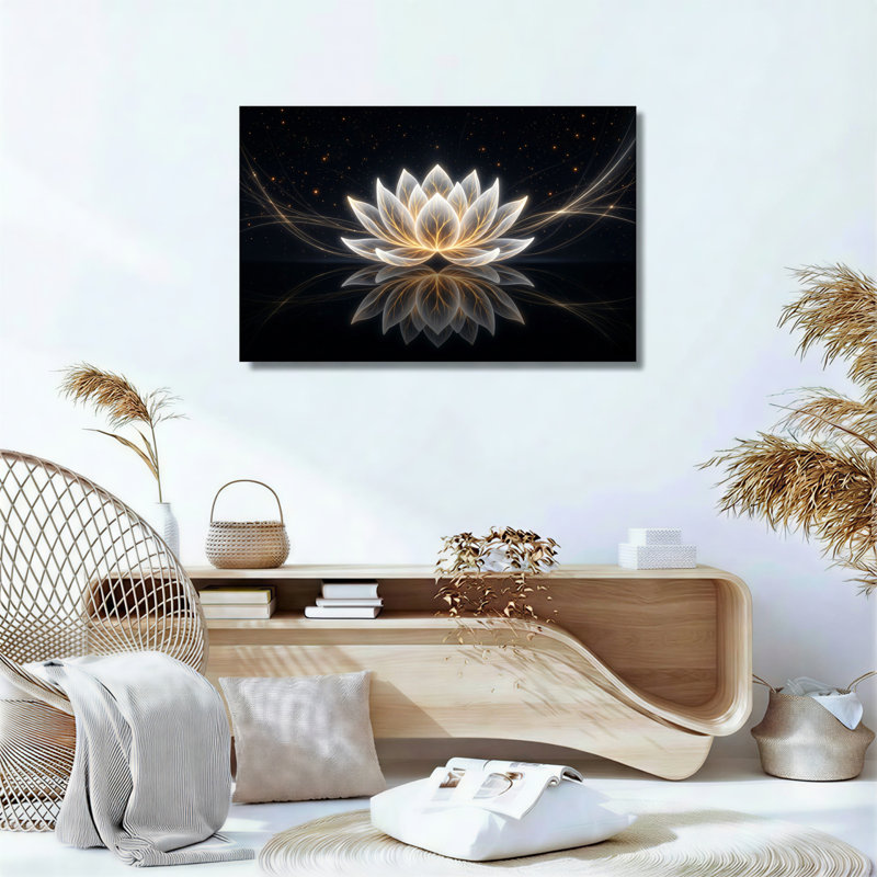 Ensemble de 1 tableau sur toile Fleur de lotus, 32"H x 48"W, Wrapped Canvas