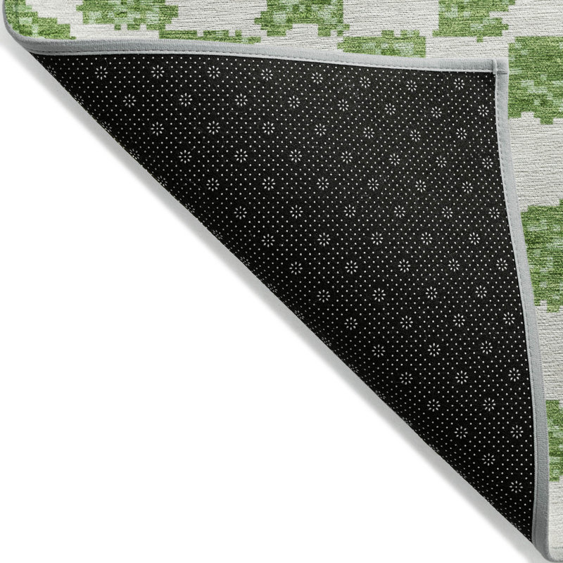 Tapis vert intérieur / extérieur lavable à la machine Xhevrie, Rectangle 5 pi x 7 pi 6 po
