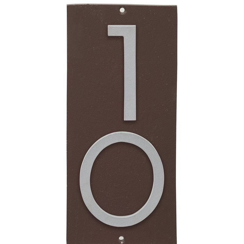 Plaque d'adresse murale flottante sur 1 ligne, Bronze romain, Argent, Oui