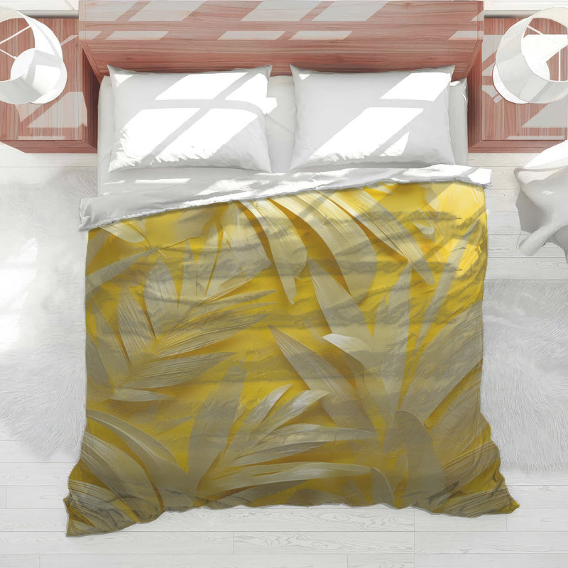 Édredon feuilles de palmier jaune, Simple extra long