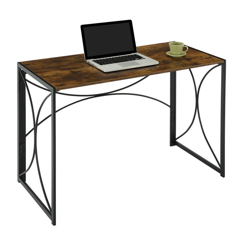 Marcianne 39.5'' W Rectangle Writing Folding Desk, Barnwood/Black