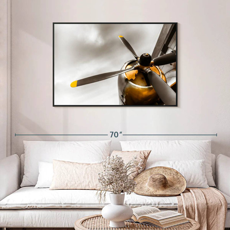 Vieille hélice, Cadre flottant noir, 43 po x 29 po