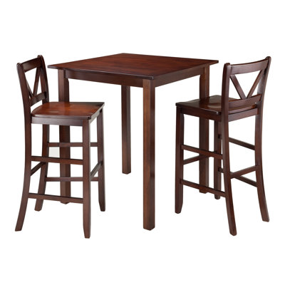 Javone 2 - Person Walnut Solid Wood Top Four Leg Dining Set