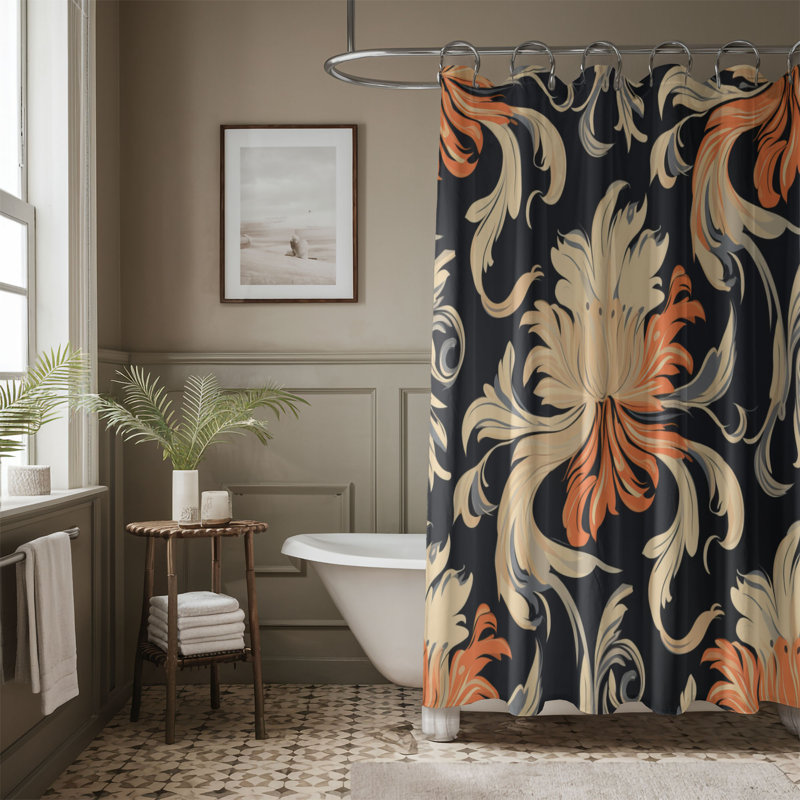 Damask Prestige - Rideau de douche Premium, H 74 po x l 71 po