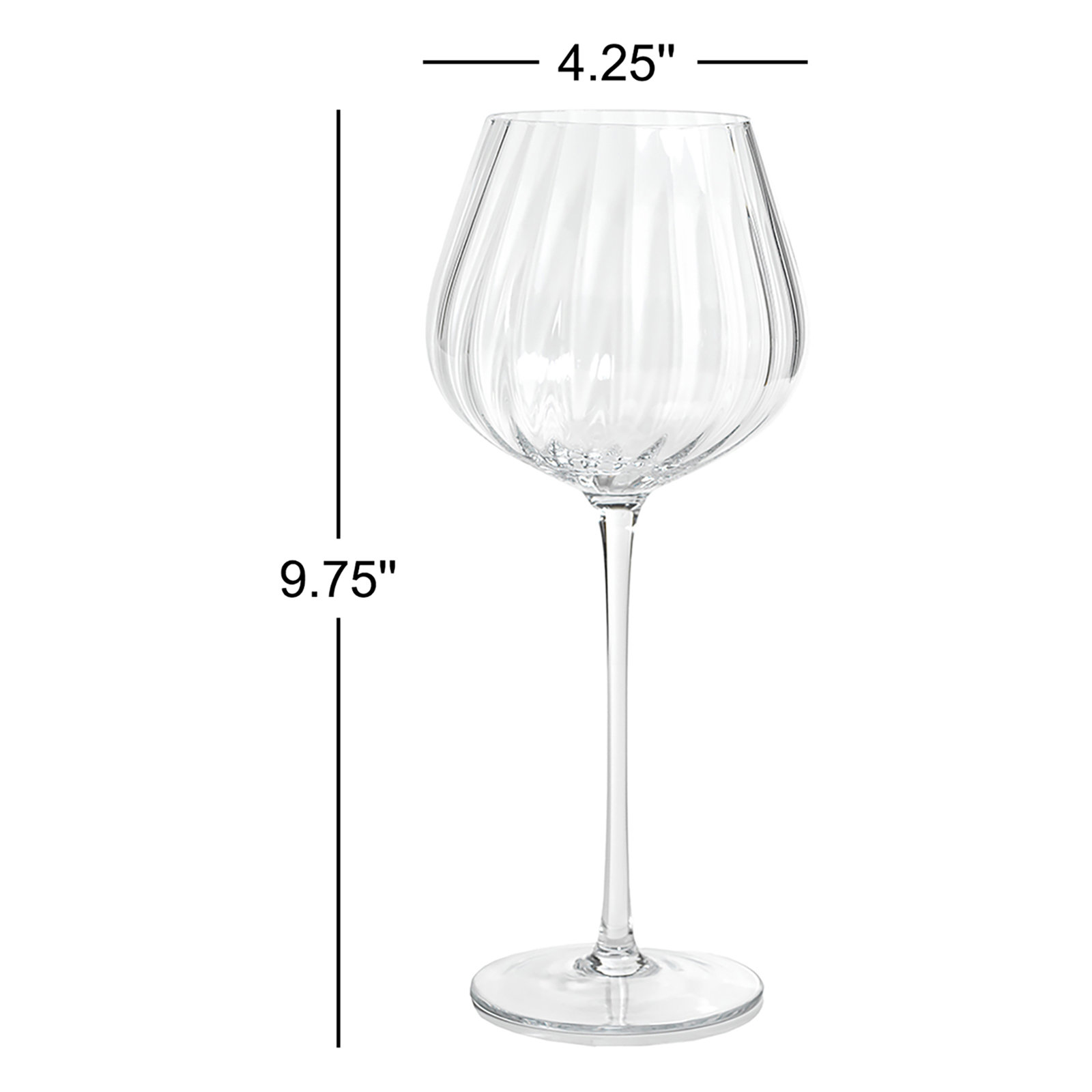 Boulder Ribbed Red Wine Glass, Clear