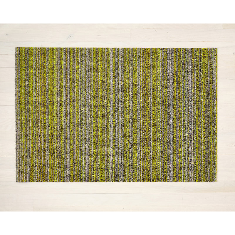Striped Indoor / Outdoor Doormat, Citron, 0.6cm H x 91cm W x 152cm L