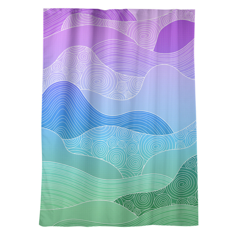 Avicia Room Darkening Curtain Single Panel, Peacock Ombre