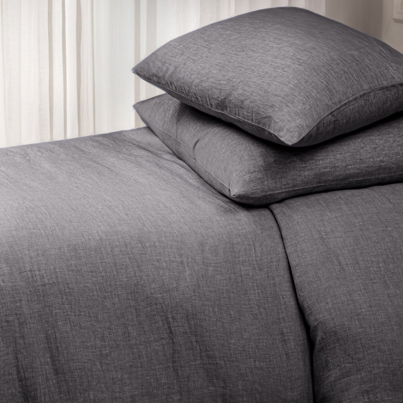 Taie décorative Damara, asphalte, standard, Taie décorative simple extra longue, Black