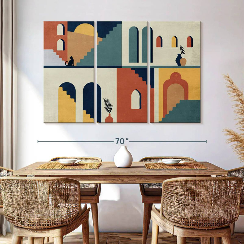 Lilie Abstract Abodes, 42" H x 65" W