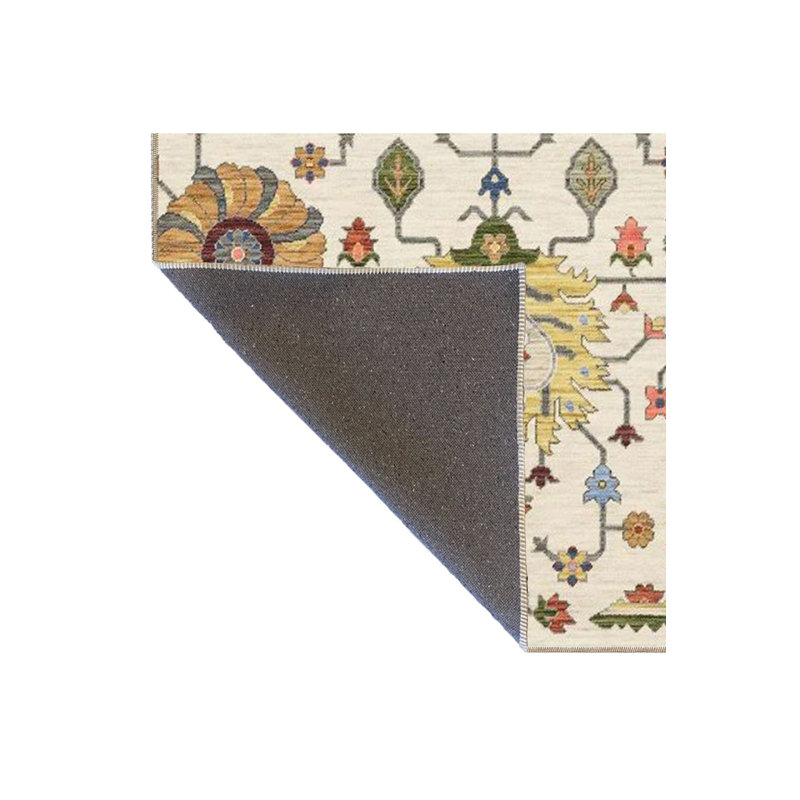 Tapis décoratif lavable à la machine beige, Rectangle 2 pi 6 po x 4 pi 11 po