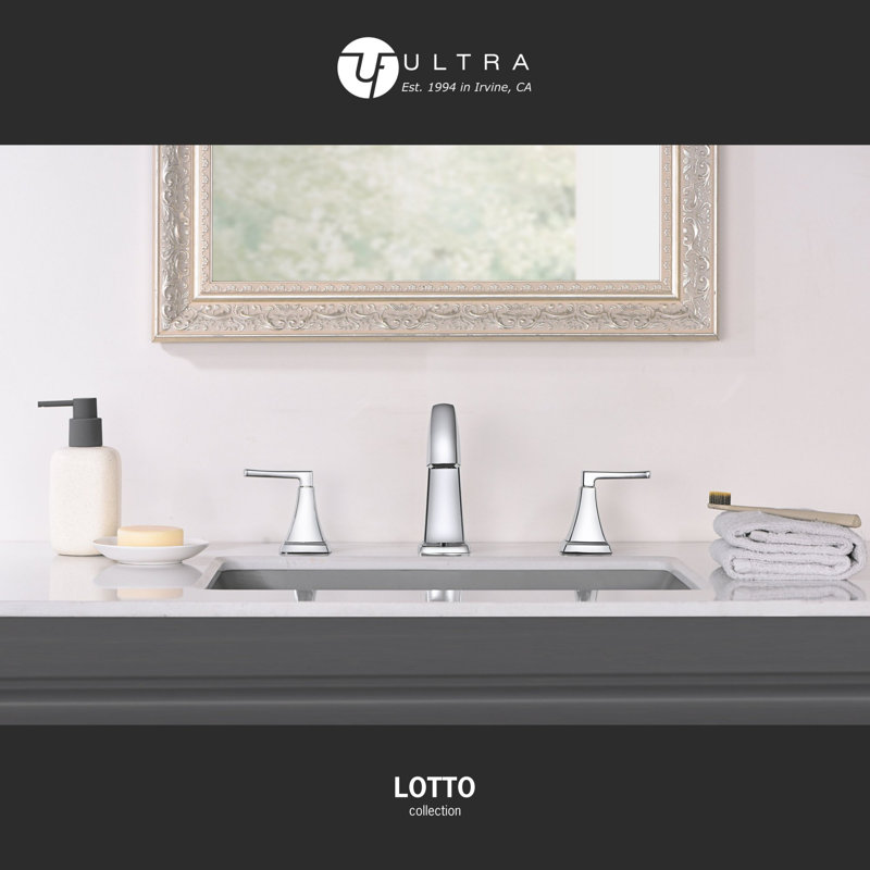 Lotto Collection Two-Handle 6 to 10" Widespread Lavatory Bathroom Faucet with Drain Assembly - Chrome Polished