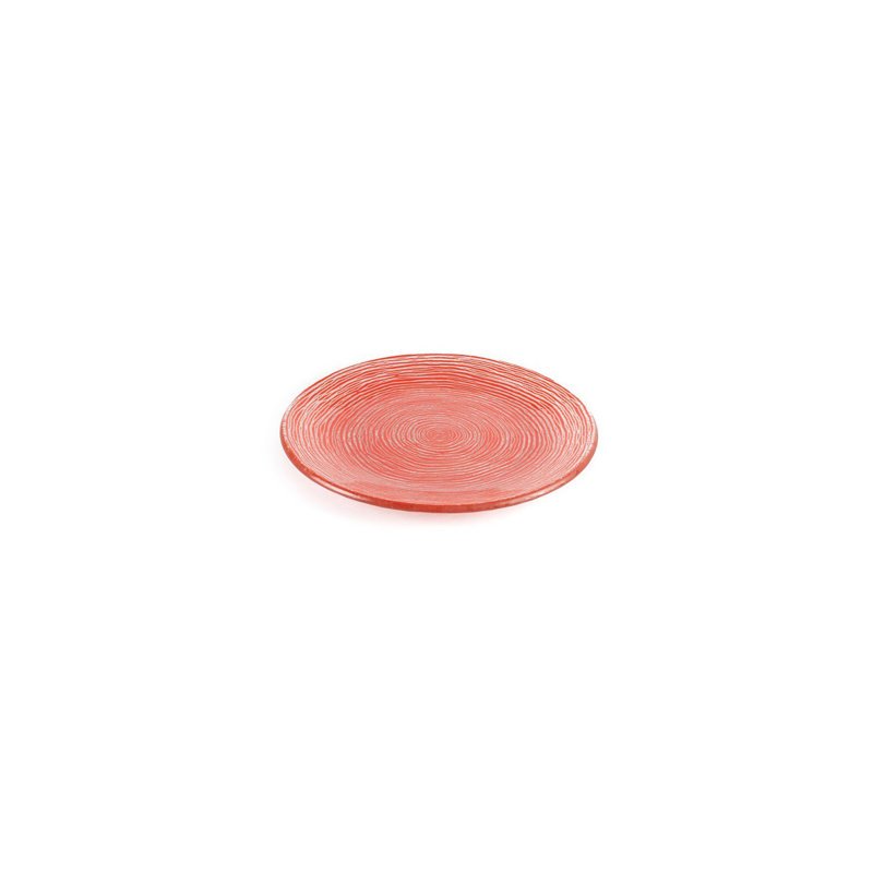 Service de vaisselle en verre rond de 7,75 po (ensemble de 2), Rouge