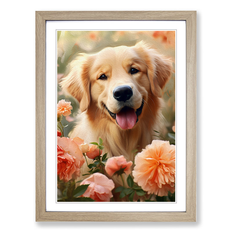 Golden Retriever Digital Art - Framed Print