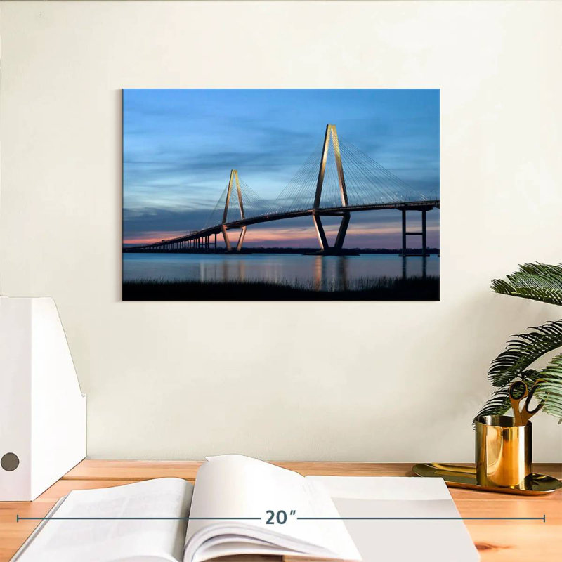 Lilie Ravenel Bridge à l'aube, H 8 po x l 12 po