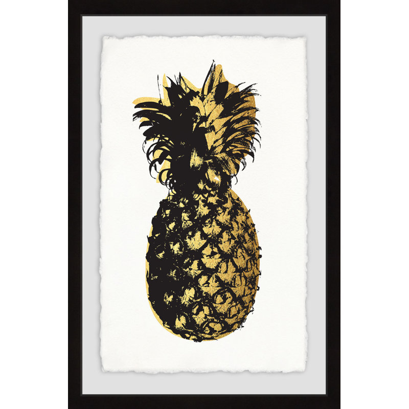 « ananas golden », reproduction d’impression encadrée, H 36 po x l 24 po, Bord vieilli