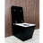Bathroom Smart Toilet With Built-In Tank, Auto Flush, Heated Seat, Remote Control, Led Display, Black Square Form Conglomeration-126207256