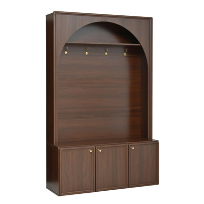 Entryway Hall Tree with Adjustable Shelves and Storage Bench