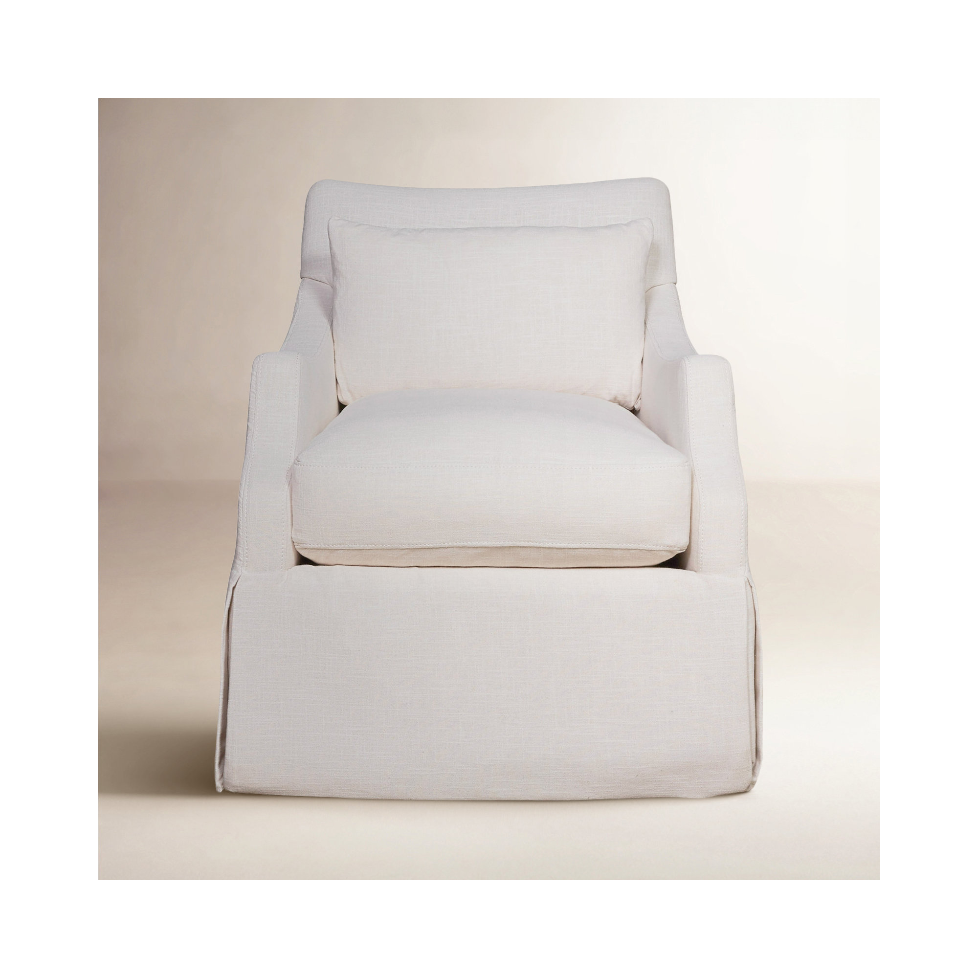 Rossi Upholstered Swivel Armchair, Paxton Sand