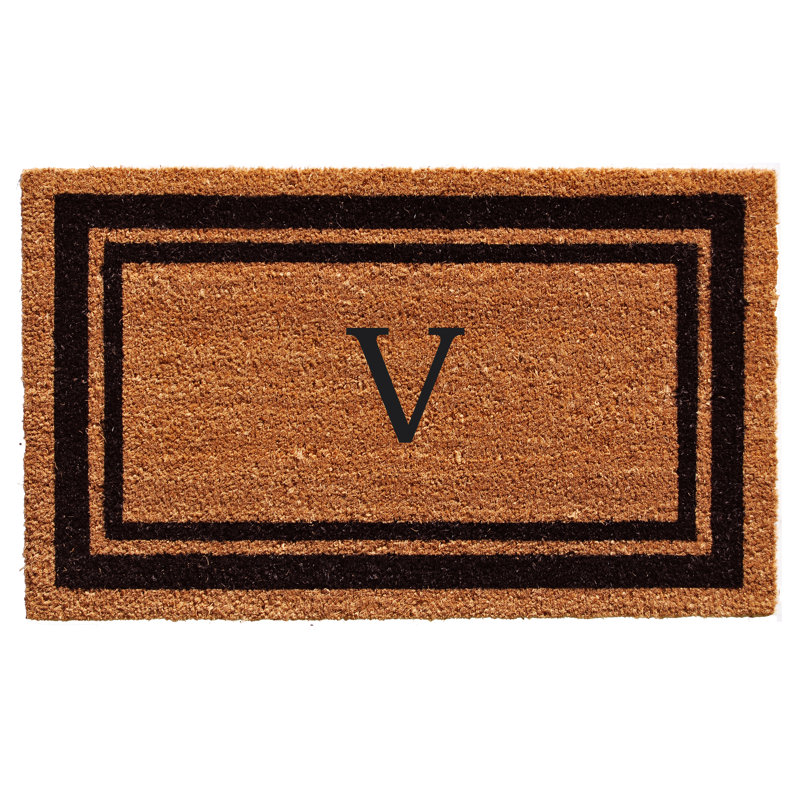 Tapis d'entrée antidérapant Stortz, Rectangle 2 pi x 3 pi, V, Brun / Noir