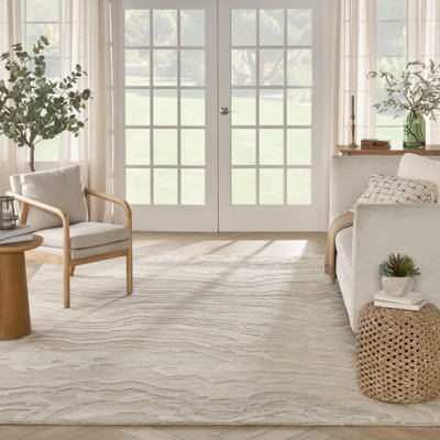 Ilijan Abstract Area Rug in Beige