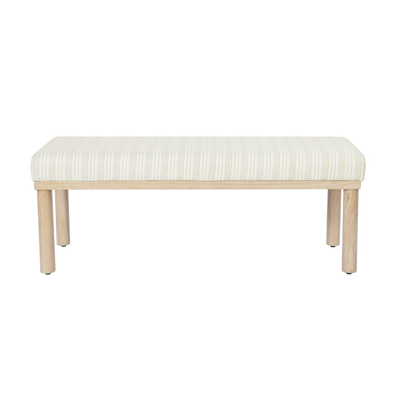 Shikera Upholstered Bench, Marigold Pinstripe Woven